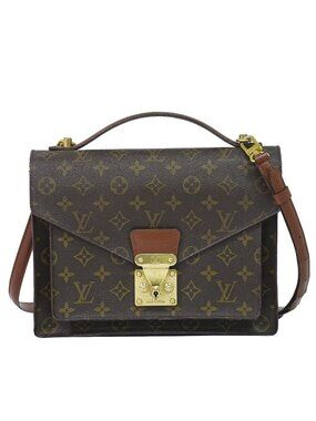 Louis Vuitton LV Monceau Monogram 2-Way Shoulder Bag Brown